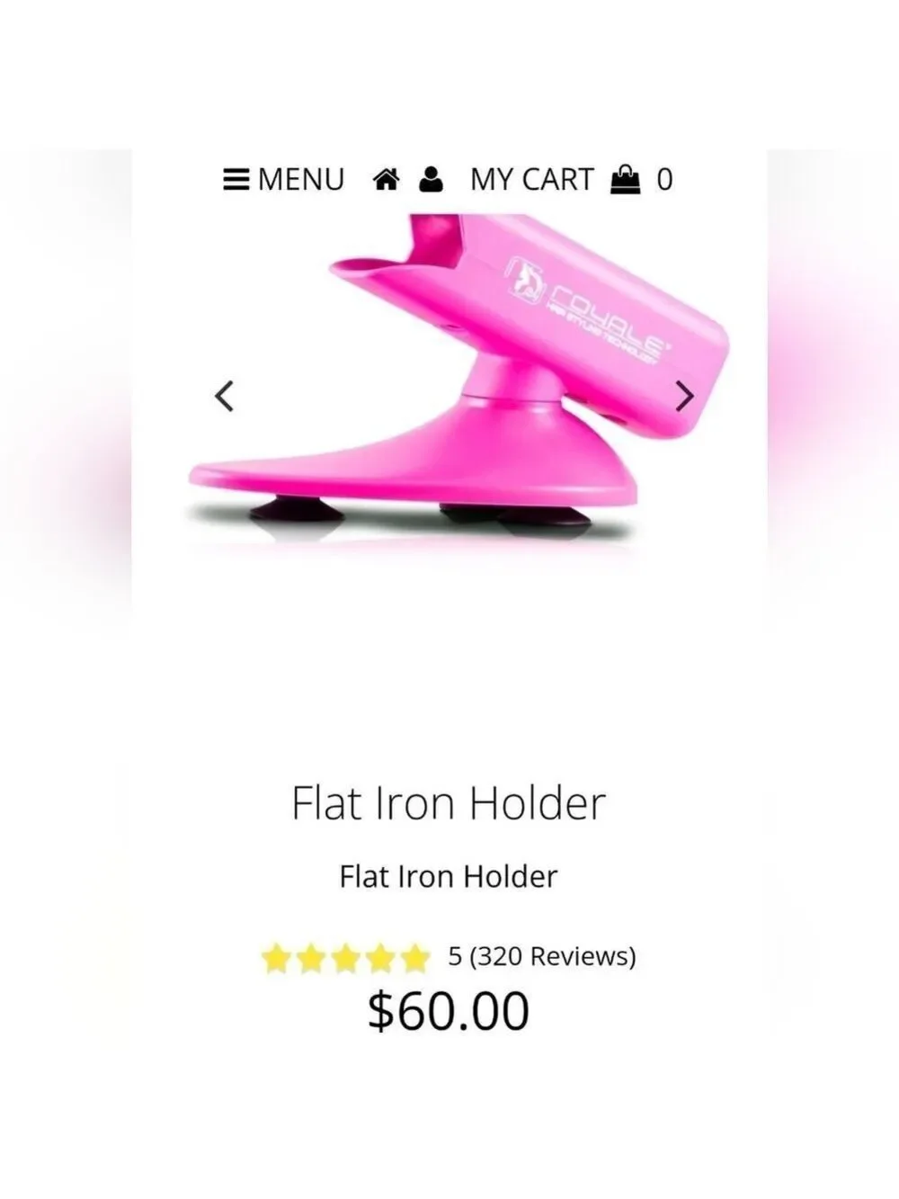 Royale Pro Hot Pink Hair Tool Holder | Curling Iron And Straightener Stand - New